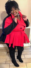 Load image into Gallery viewer, Red Double Breasted Peacoat-Style Jacket