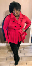 Load image into Gallery viewer, Red Double Breasted Peacoat-Style Jacket