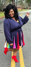 Load image into Gallery viewer, Navy Flared Mini-Dress
