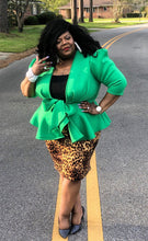 Load image into Gallery viewer, Green Peplum Top