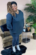 Load image into Gallery viewer, “So Cozy” Charcoal Sweatshirt Legging Set