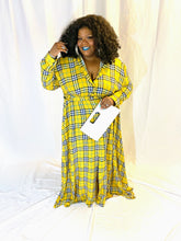 Load image into Gallery viewer, Mustard Plaid Maxi Dress
