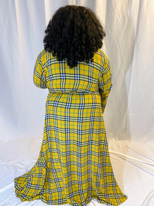 Mustard Plaid Maxi Dress