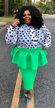 Load image into Gallery viewer, Green Peplum Skirt