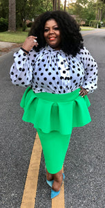 Green Peplum Skirt