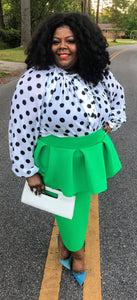 Green Peplum Skirt
