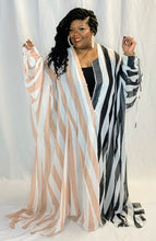 Load image into Gallery viewer, Tan and Black Striped Oversized Maxi Dress