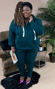 “Just Right” Hunter Green Jogging Suit