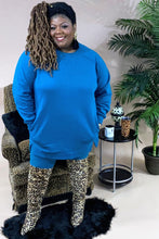 Load image into Gallery viewer, “So Cozy” Teal Sweatshirt Legging Set