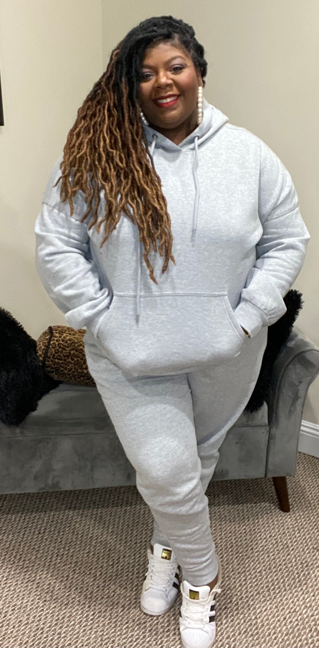 “Just Right” Heather Gray Jogging Suit